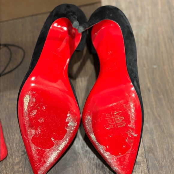 Christian Louboutin Iriza 100 Black Suede Heels 36 - Picture 6 of 9